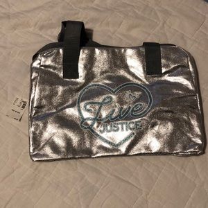 NWT silver justice bag